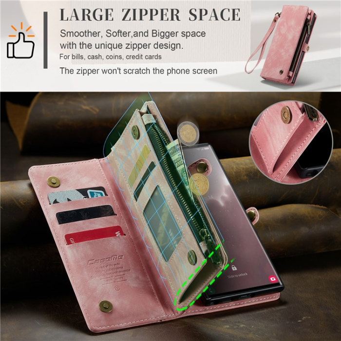 Caseme - Caseme Galaxy S23 Ultra Plånboksfodral Detachable - Rosa