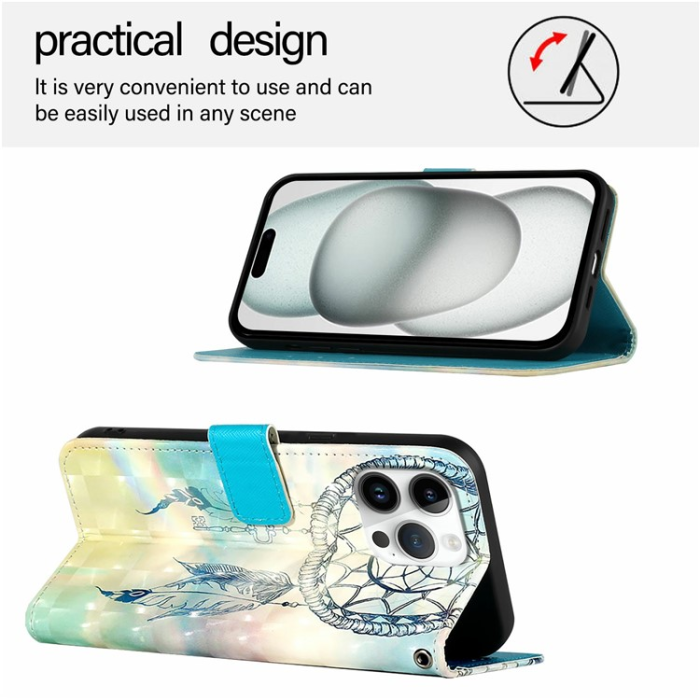 A-One Brand - iPhone 16 Pro Max Plånboksfodral Printing Pattern Med Rem