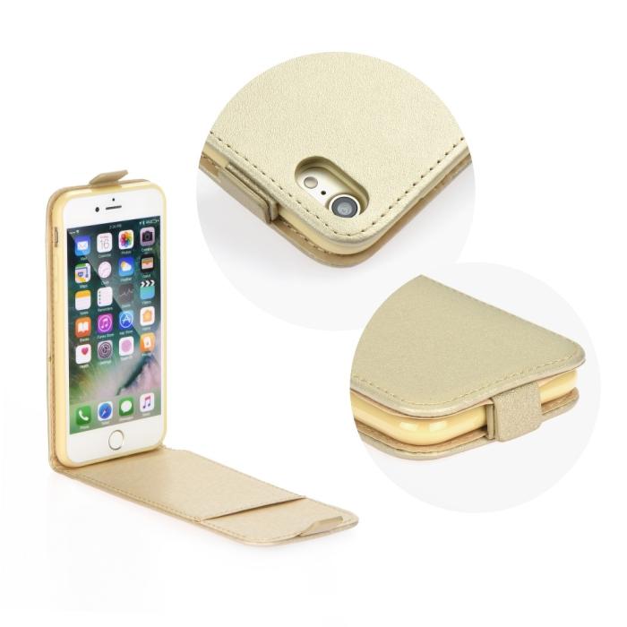 UTGATT1 - Flip fodral med kortfack till iPhone X Guld