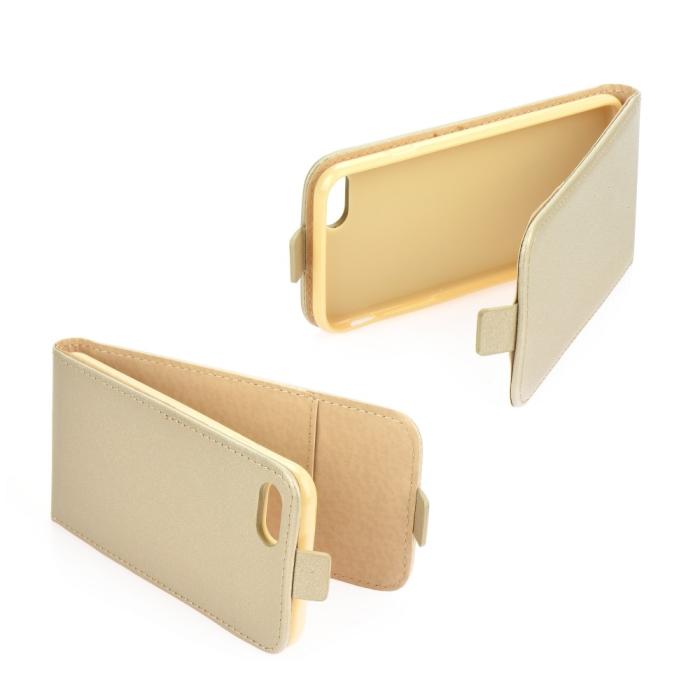 UTGATT1 - Flip fodral med kortfack till iPhone X Guld