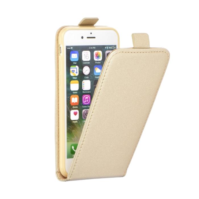 UTGATT1 - Flip fodral med kortfack till iPhone X Guld