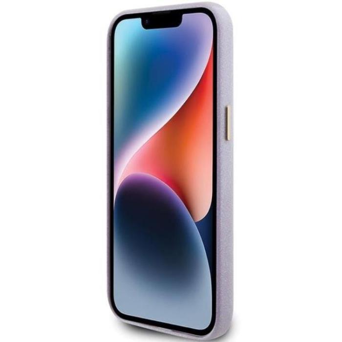 Guess - Guess iPhone 15 Pro Max Mobilskal Glitter Glossy Script - Lila