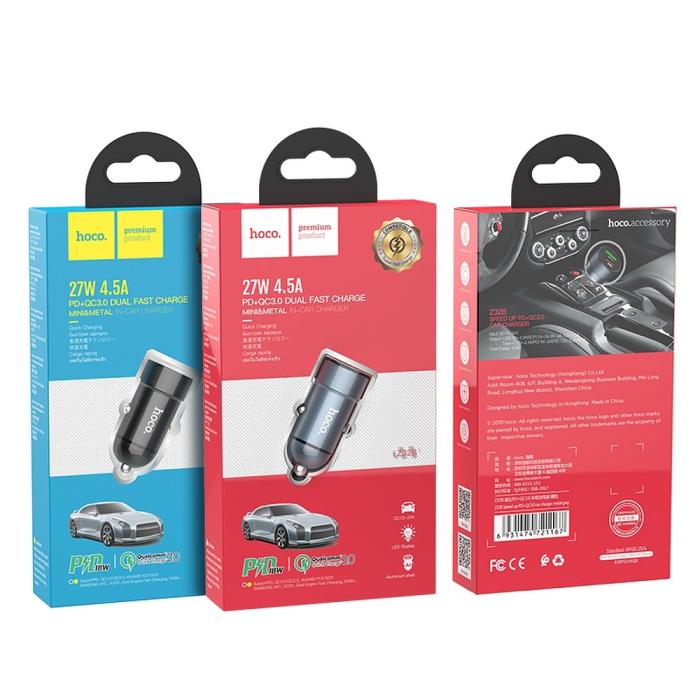 Hoco - HOCO Billaddare Power Delivery PD20W + USB QC3.0 Z32B Svart