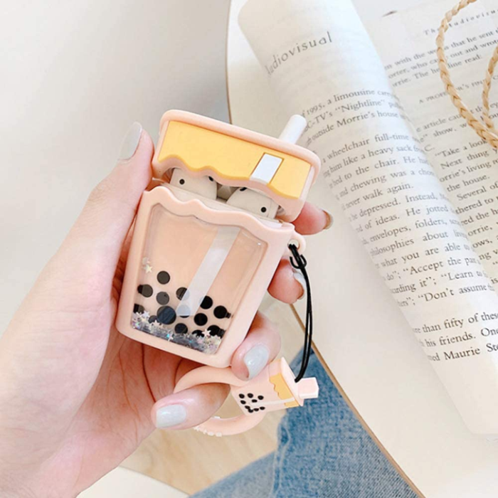 OEM - Airpods Pro Skal Boba Milk Tea Glitter - Rosa