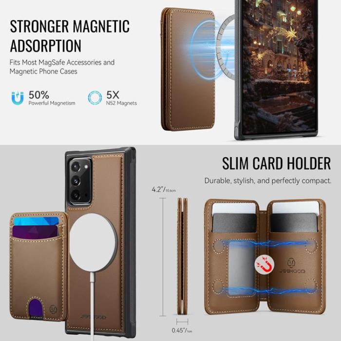 OEM - JEEHOOD Samsung Galaxy Note20 Fodral KonstLäder - Brun