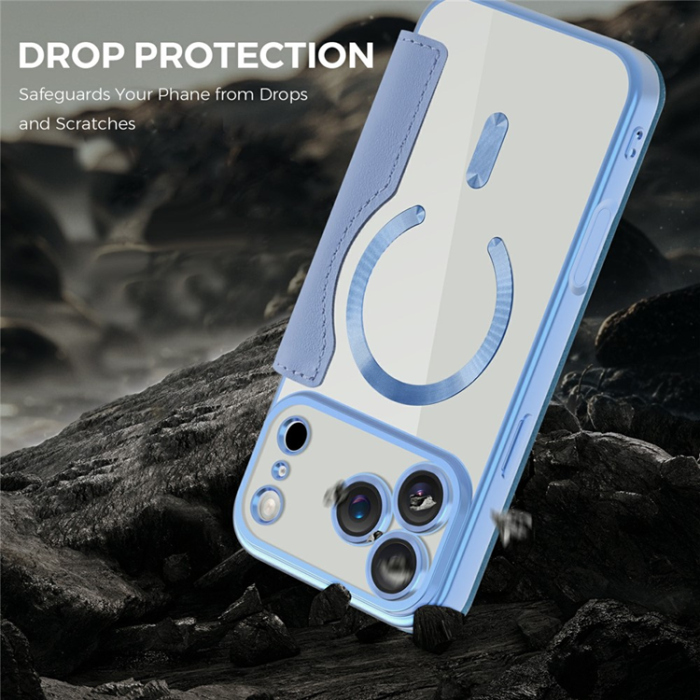 A-One Brand - iPhone 17 Pro Max Plånboksfodral Magsafe RFID Blocking - Blå