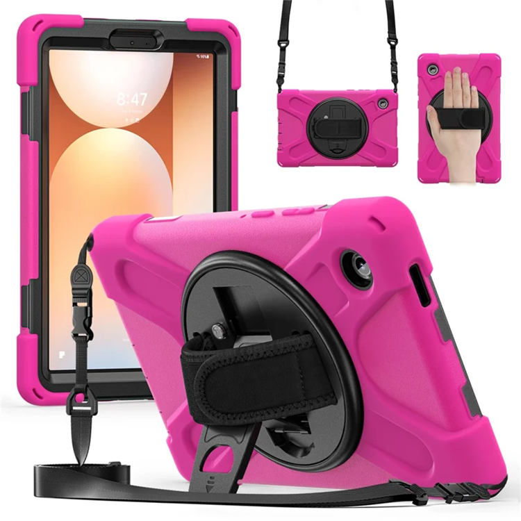 Galaxy Tab A11 Mobilskal Kickstand Silikon Axelrem (Rose) | 2353 | AlltMobil