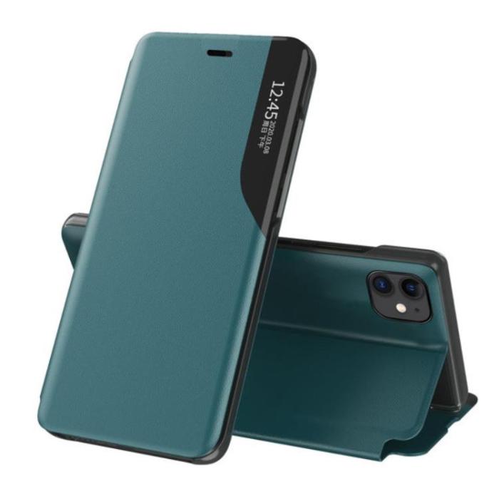 Ruhtel - Eco Läder View Fodral iPhone 13 Pro - Grön