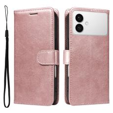 OEM - ABEEL Samsung Galaxy S26 Edge Pl&aring;nboksfodral Konstl&auml;der - Ros&eacute;guld