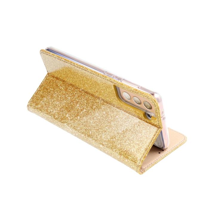 UTGATT1 - Forcell SHINING plånboksfodral till Samsung Galaxy S21 Plus Guld