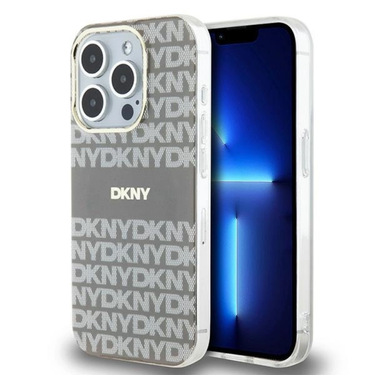 DKNY iPhone 15 Pro Mobilskal Magsafe IML Mono & Stripe - Beige | 2353 | AlltMobil