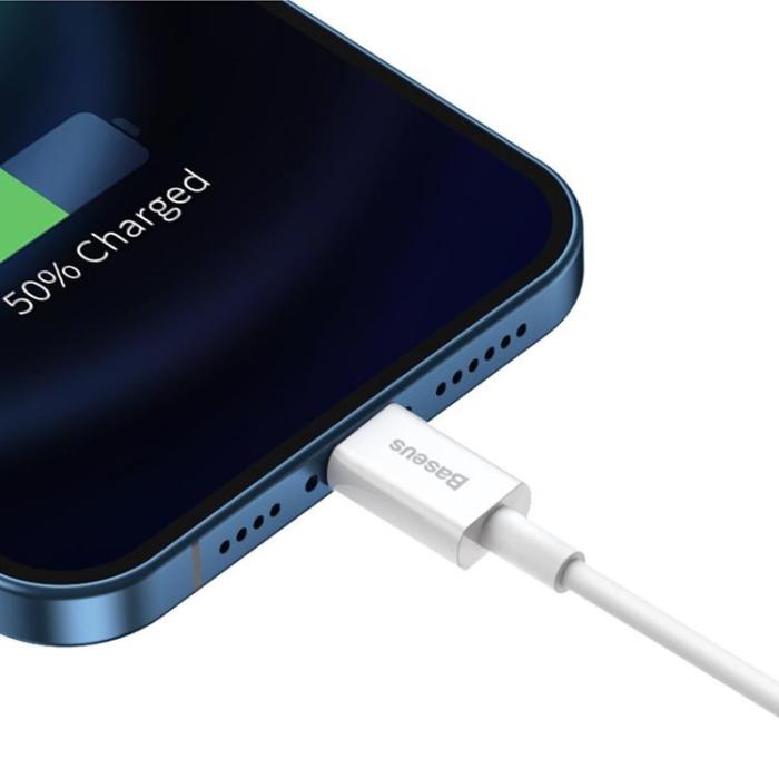 BASEUS - Baseus USB-A till Lightning kabel 1m Superior - Vit