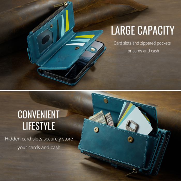 Caseme - CASEME iPhone 17 Plånboksfodral Zipper RFID C39 - Grön