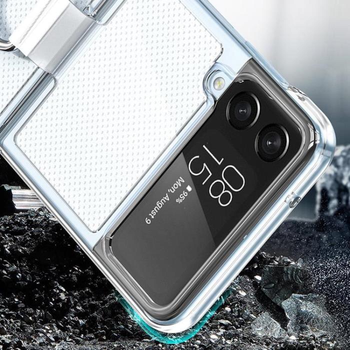 A-One Brand - Galaxy Z Flip 4 Skal TPU Ringhållare - Clear