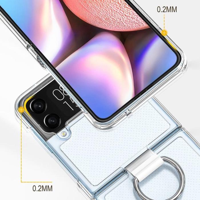 A-One Brand - Galaxy Z Flip 4 Skal TPU Ringhållare - Clear
