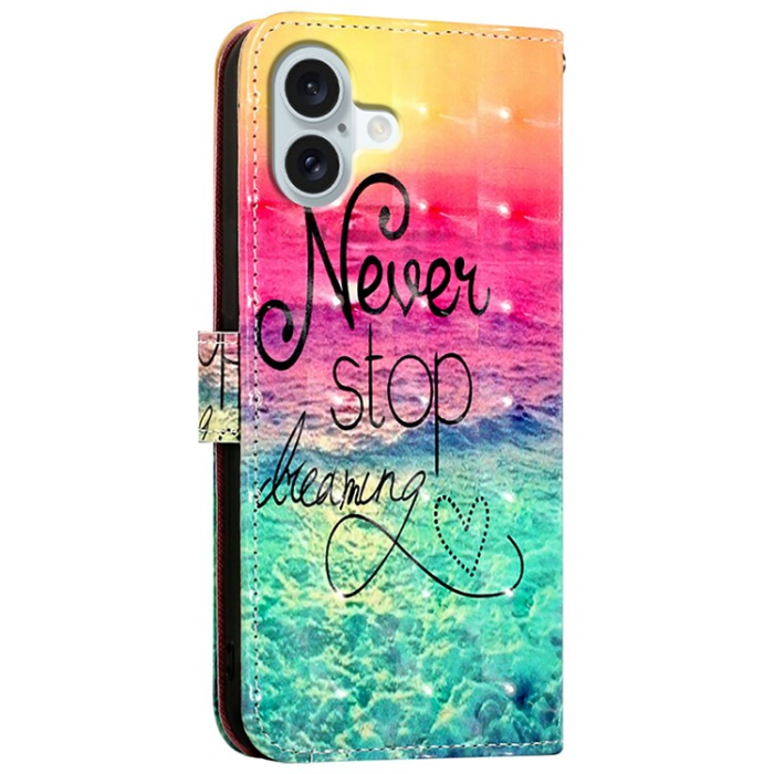 A-One Brand - iPhone 16 Plus Plånboksfodral Printing Pattern Med Rem