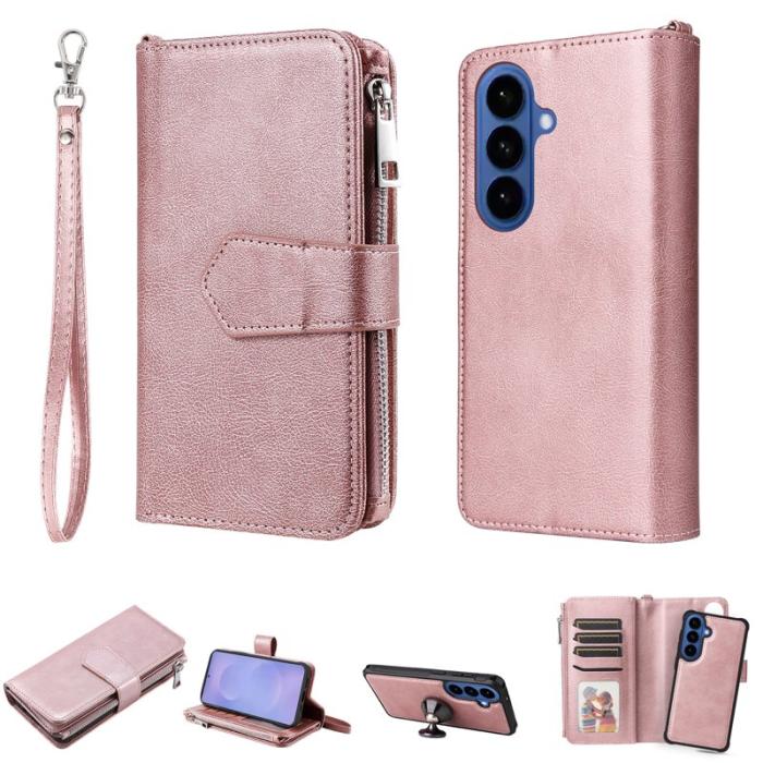OEM - Plånboksfodral för Samsung Galaxy S26 Plus Magnetiskt Konstläder - Roséguld