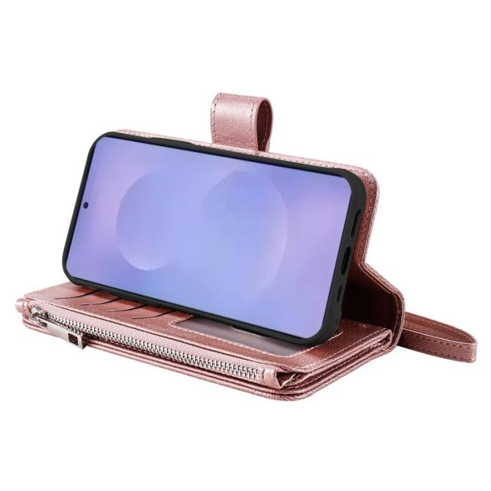 OEM - Plånboksfodral för Samsung Galaxy S26 Plus Magnetiskt Konstläder - Roséguld
