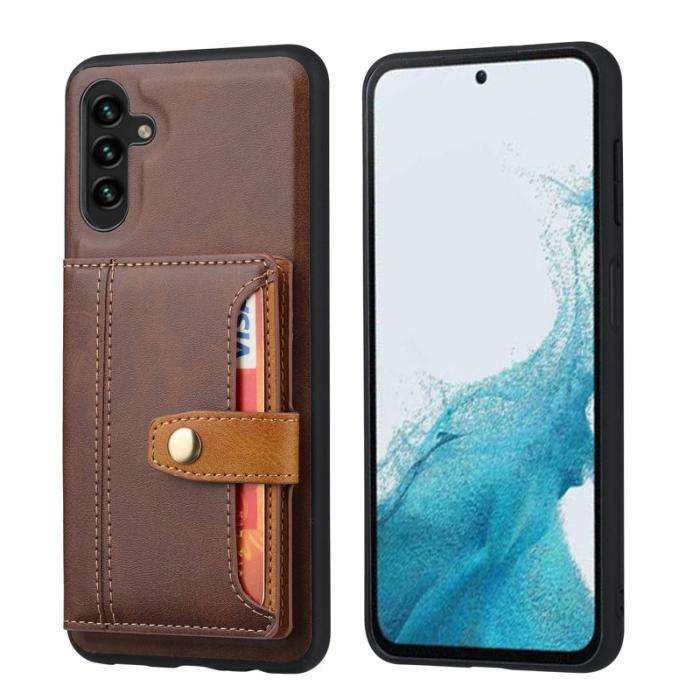 OEM - Mobilfodral för Samsung Galaxy S26 Plus Äkta läder Kortfack - Brun