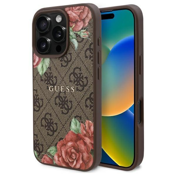 Guess Mobilskal till iPhone 16 Pro Max MagSafe 4G Flowers Print - Brun | 2353 | AlltMobil