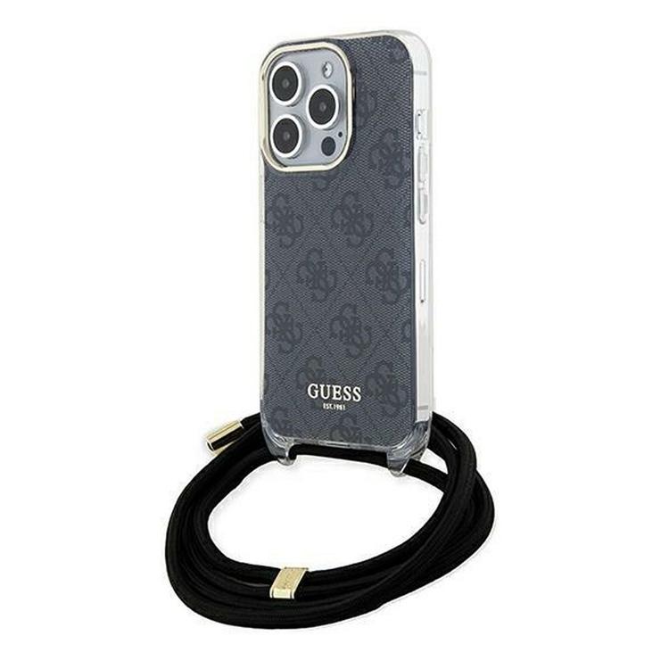 Guess iPhone 15 Pro Mobilhalsband Skal Print - Svart | 2353 | AlltMobil