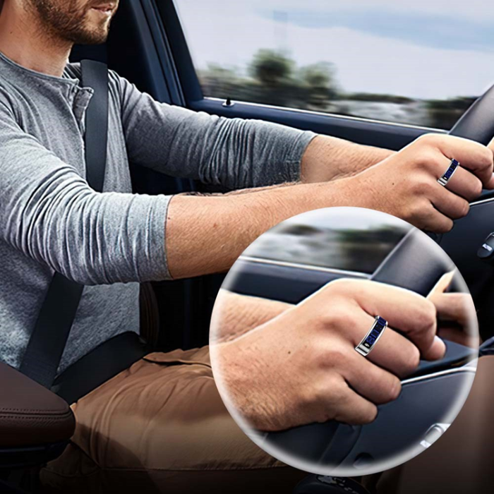 A-One Brand - Digital Display Smart Ring med Laddningsfodral SR16 - Svart