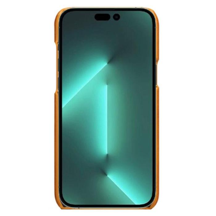 OEM - iPhone 14 Pro Skal Korthållare PU Läder - Orange