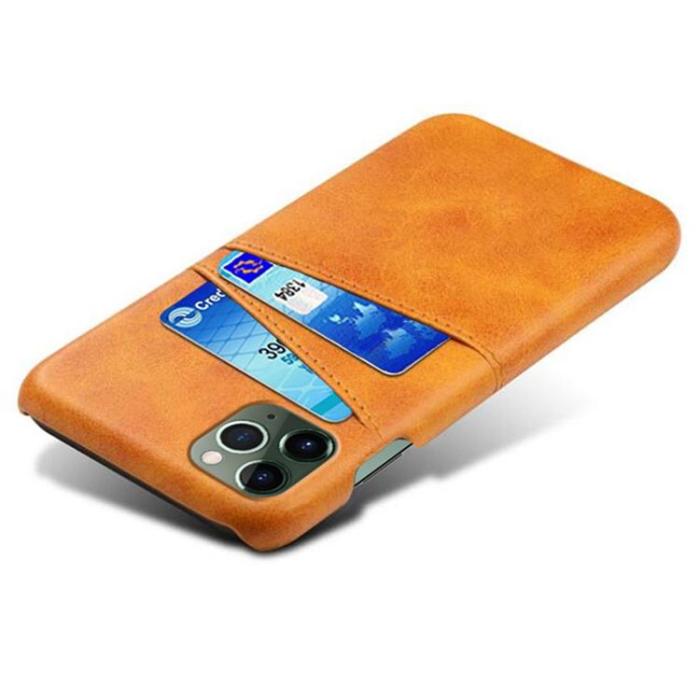 OEM - iPhone 14 Pro Skal Korthållare PU Läder - Orange