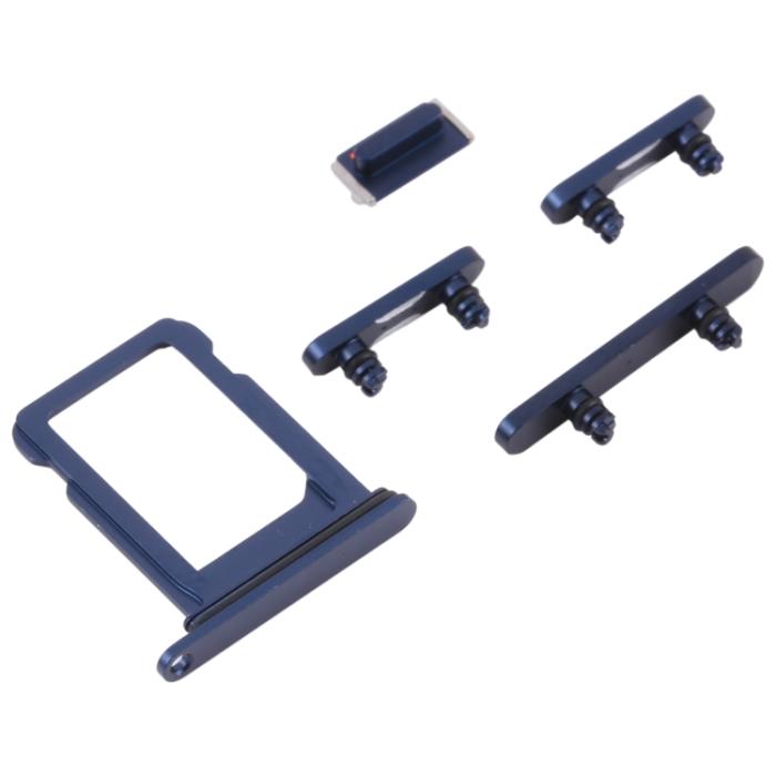 UTGATT1 - iPhone 13 Mini Simkortshållare (Dual) + Sidoknappar - Blå