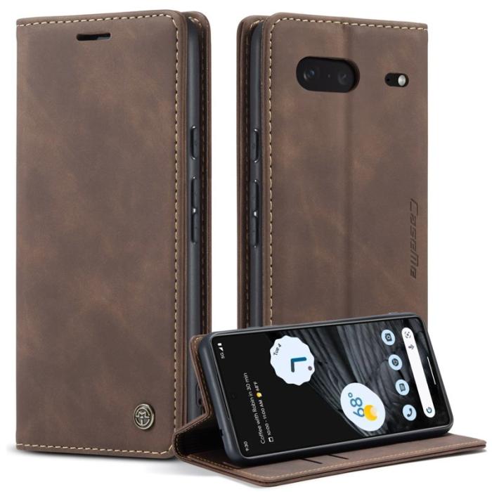 Caseme - CASEME 013 Flip Konstläder Plånboksfodral för Google Pixel 7 5G - Brun