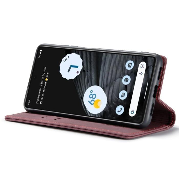 Caseme - CASEME 013 Flip Konstläder Plånboksfodral för Google Pixel 7 5G, Röd