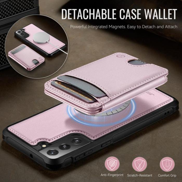 OEM - JEEHOOD Samsung Galaxy S22 5G Fodral KonstLäder - Rosa