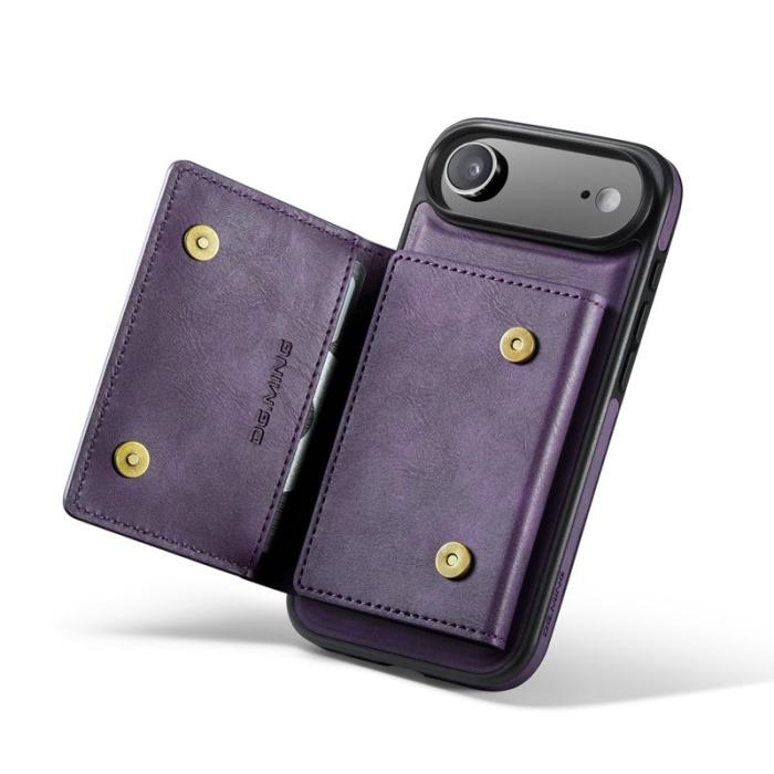 DG.MING - DG.MING M5 Series iPhone Air Plånboksfodral Konstläder Magnetiskt Lila