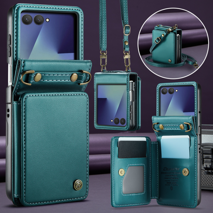 Caseme - CASEME Galaxy Z Flip 7 Plånboksfodral RFID Blocking C22 - Grön