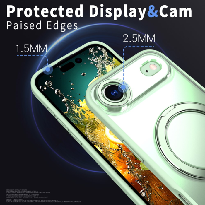 A-One Brand - iPhone Air Mobilskal Ring Kickstand TPU PC Clear - Grön