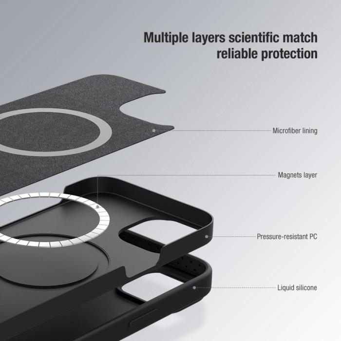 Nillkin - NILLKIN Magnetic Fodral för iPhone 14/13 med Kamera Skydd - Svart