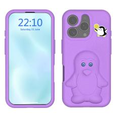 OEM - Penguin Mobilskal till iPhone 16 Pro Max Kickstand St&ouml;tt&aring;lig EVA - Lila