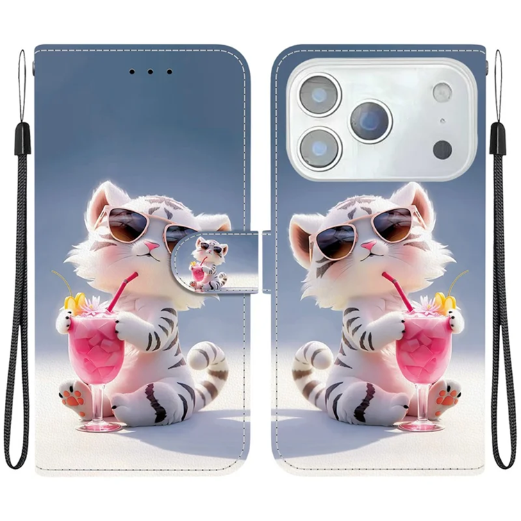 iPhone 17 Pro Plånboksfodral Med Lanyard - Cartoon Tiger | 2353 | AlltMobil