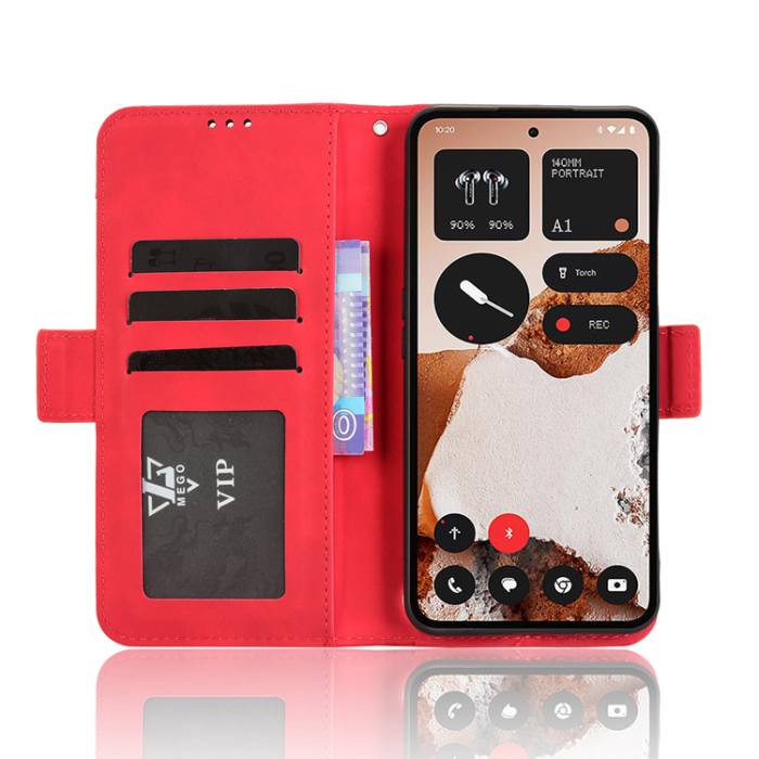 A-One Brand - Nothing CMF Phone 2 Pro Plånboksfodral Magnetisk Closure - Röd