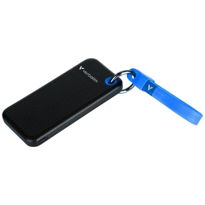 Verbatim - Verbatim Extern hårddisk Pocket SSD 256GB USB-C 3.2 Gen 2 - Svart/Blå