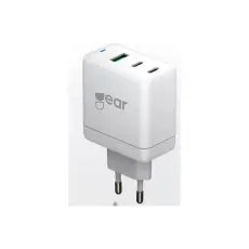 GEAR - GEAR Laddare GAN 220V 2xUSB-C + 1xUSB-A PD / PPS 65W - Vit