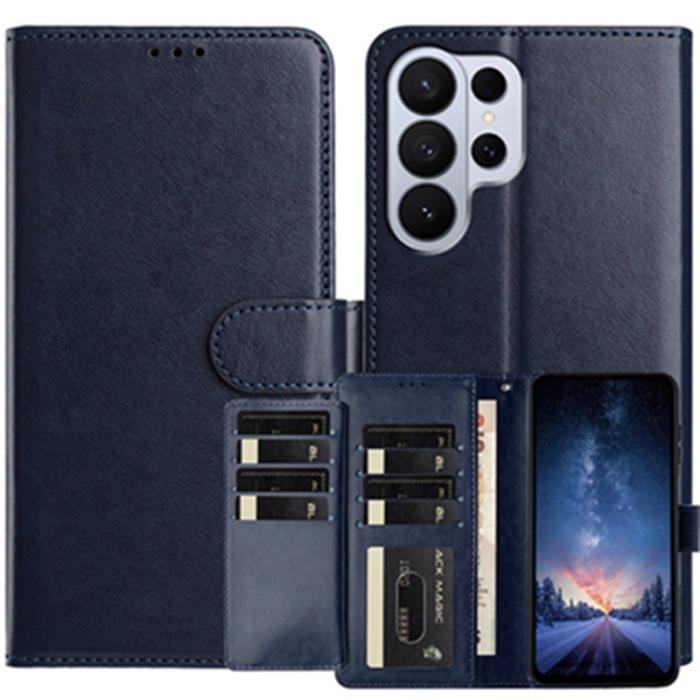OEM - Samsung Galaxy S26 Ultra Fodral PU Läder Folio Flip - Mörkblå