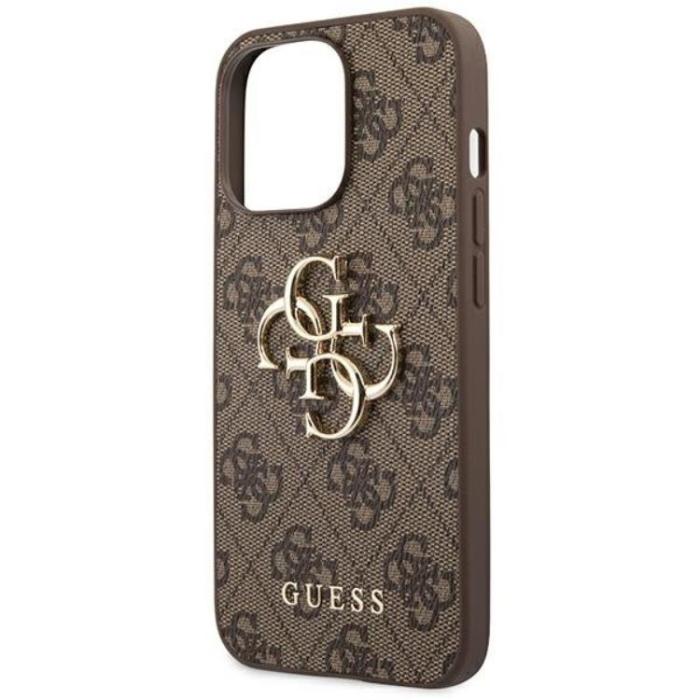 Guess - GUESS iPhone 14 Pro Max Skal Big Metall Logo - Brun