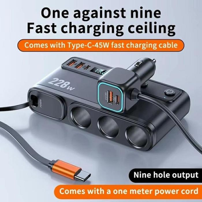 OEM - Billaddare 228W Snabbladdande med Cigarettändaradapter