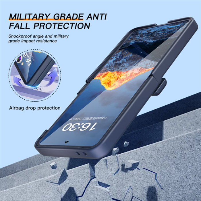 A-One Brand - Galaxy Z Flip7 Mobilskal Hinge Protection - Mörkblå