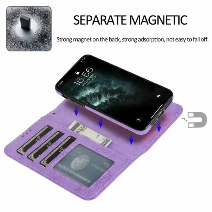 OEM - iPhone 14 Pro Max Plånboksfodral 2-in-1 Detachable - Lila
