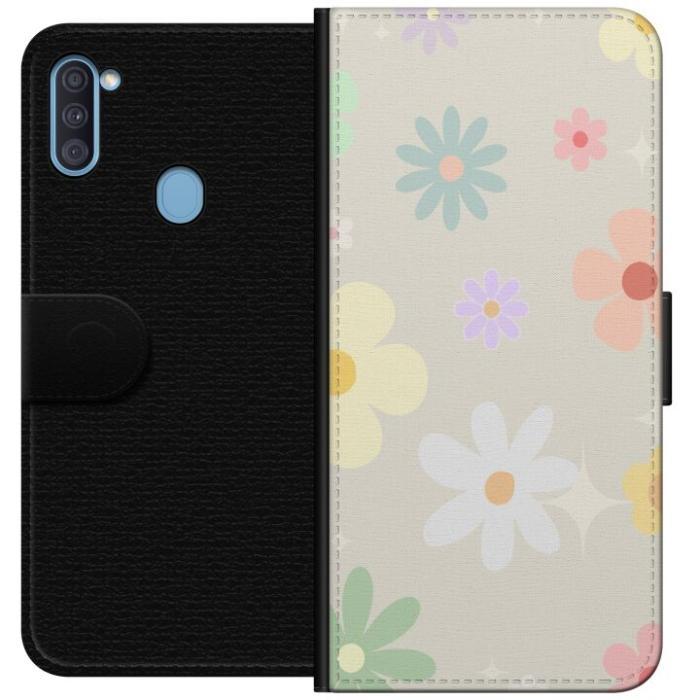 iSecrets - Plånboksfodral till Samsung Galaxy A11 med fejdande blommor