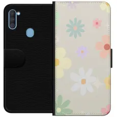 Gustaf - Pl&aring;nboksfodral till Samsung Galaxy A11 med fejdande blommor