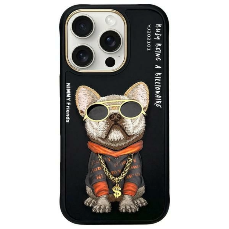 Nimmy iPhone 16 Pro Mobilskal Glasses Cool Dog - Svart | 2353 | AlltMobil
