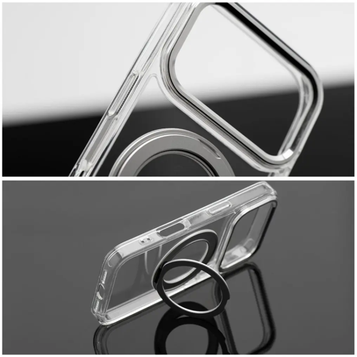 A-One Brand - Mobilskal Magafe iPhone 17 Pro Frame Circle med Stand - Transparent